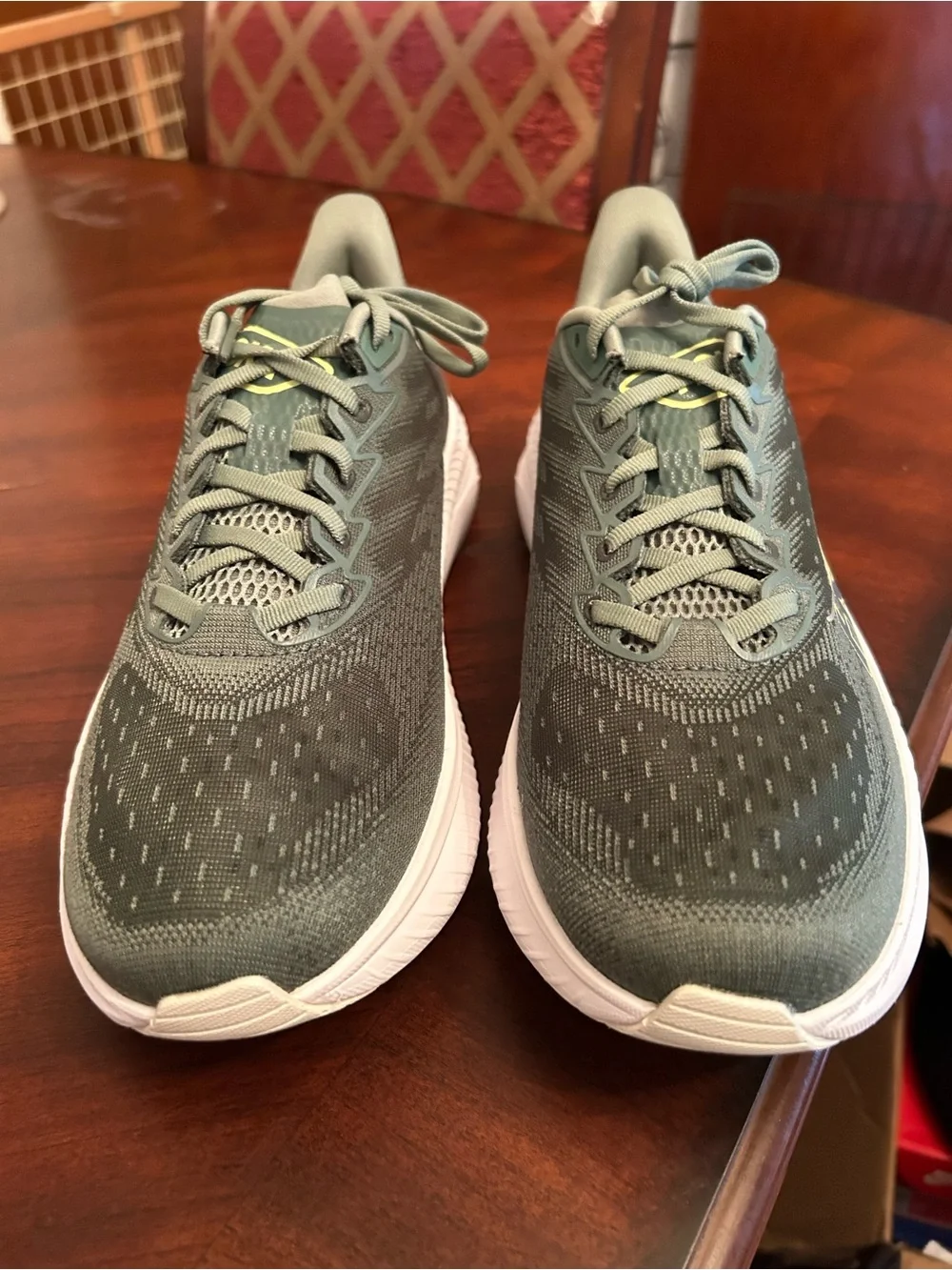 Men’s Hoka One One Gray and Blue Running Shoe Interior Label
